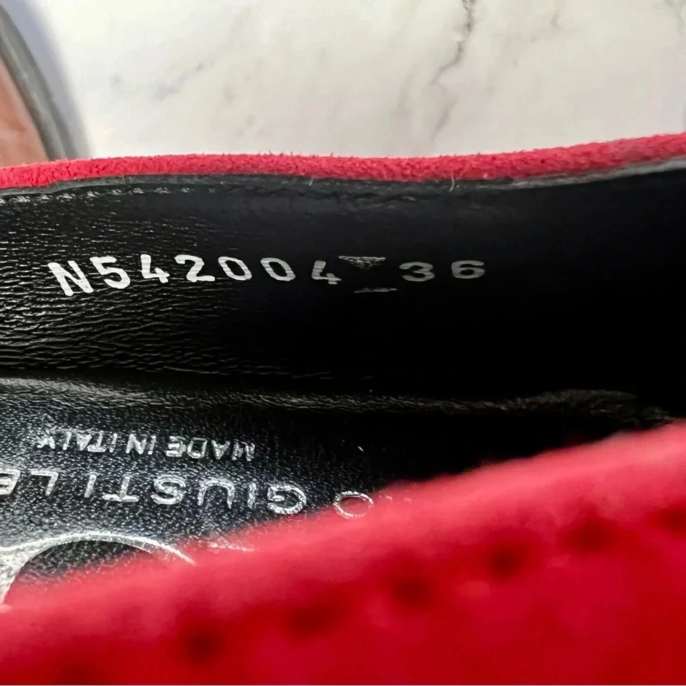AGL Attilio Giusti Leombruni Red Suede Slip On Casual Womens Shoe Size 36 - Picture 12 of 17